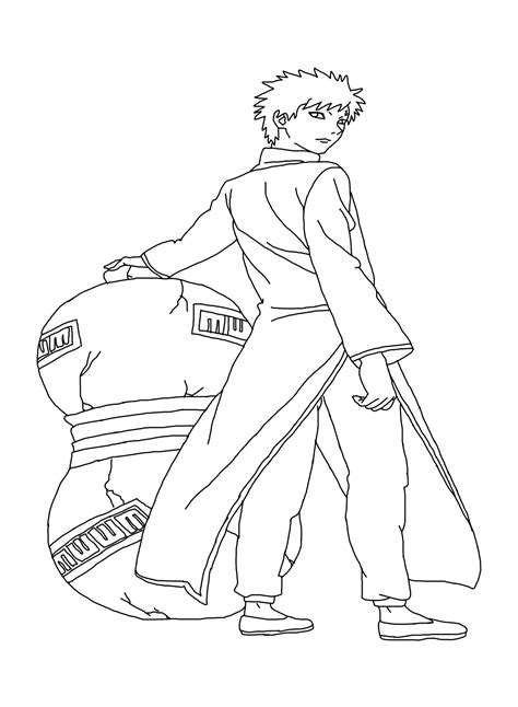 Gaara With Sand Gourd Coloring Pages Free Printable Coloring Pages