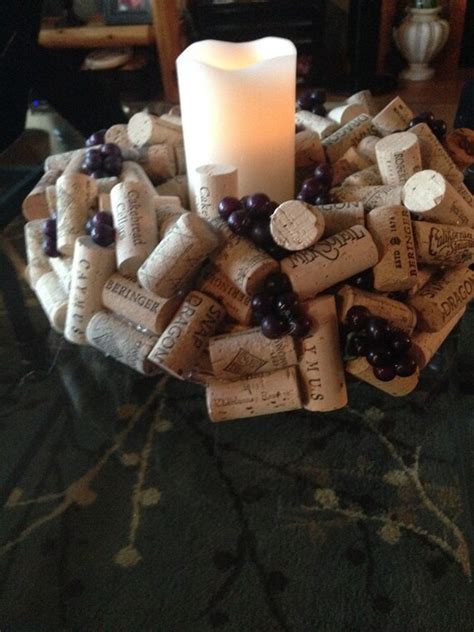 Wine Cork Wreath Candle Holder By Shellescreativecorks On Etsy