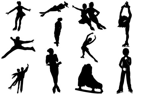 Sale Ice Skating Silhouettes Png  Svg Eps Files High Resolution Bv Sp 0028 Ai Cases Art