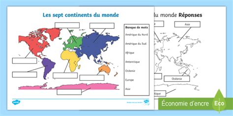 Les Continents Du Monde Info ≡ Voyage Carte Plan