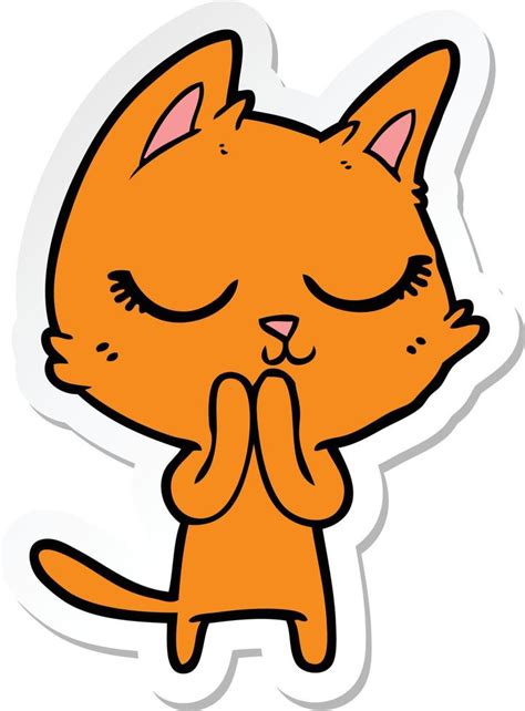 Sticker Of A Calm Cartoon Cat 11177104 Vector Art At Vecteezy