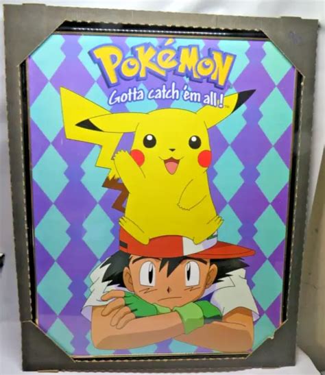 pokemon gotta catch em all pikachu ash ketchum vintage 16x20 poster framed new 65 00 picclick