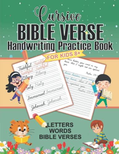 Cursive Bible Verse Handwriting Practice Book For Kids Practice