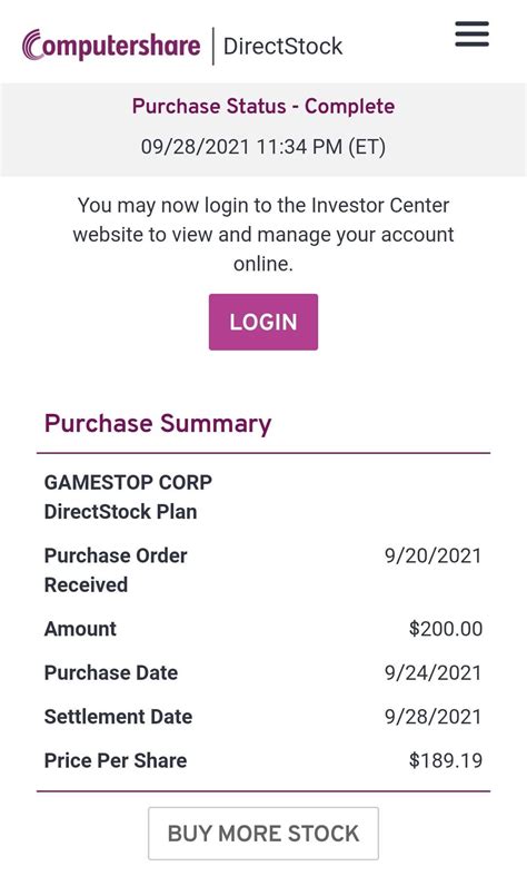My First Share Purchase Through Computershare Has Settled Lets F