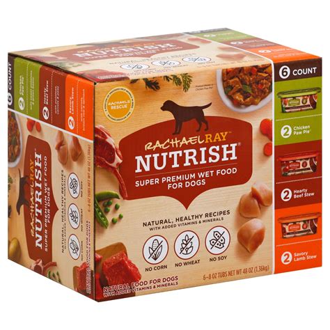 If you choose to moisten, discard remaining food after 30 minutes to ensure product freshness. Rachael Ray Nutrish Natural Wet Dog Food Variety Pack ...