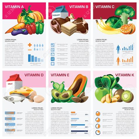 Vector Health And Medical Vitamin Chart Diagram Infographic Design