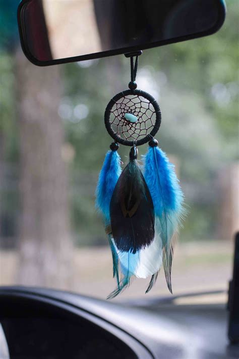 Turquoise Dream Catcher Car Charm Small Car Hanging Etsy Turquoise