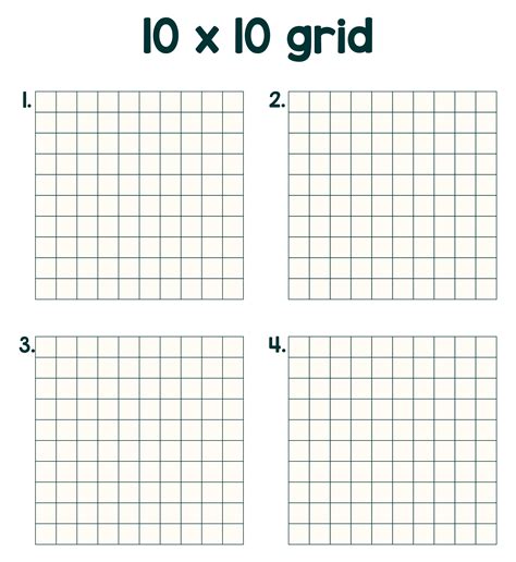 Printable 10x10 Grid Paper