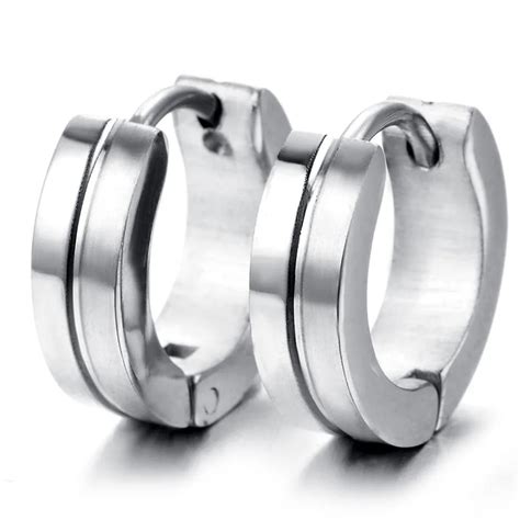 Stainless Steel Silver Earrings Set 2pcs KE1036 In Stud Earrings From