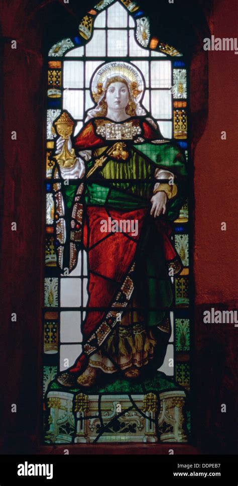 Mary Magdalene Stained Glass Window Stock Photo Alamy