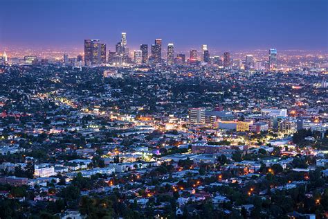 Los Angeles Skyline Cityscape At Dusk Photograph By Chrishepburn