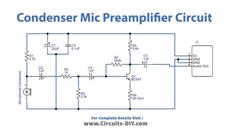 Condenser Mic Preamplifier Circuit Using Bc547 Transistor