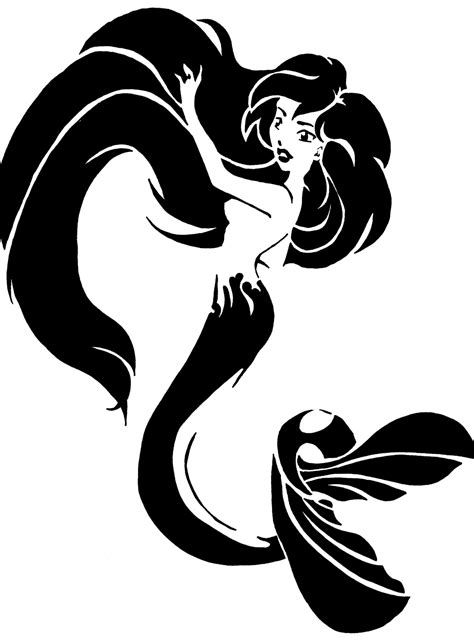 Printable Mermaid Stencil