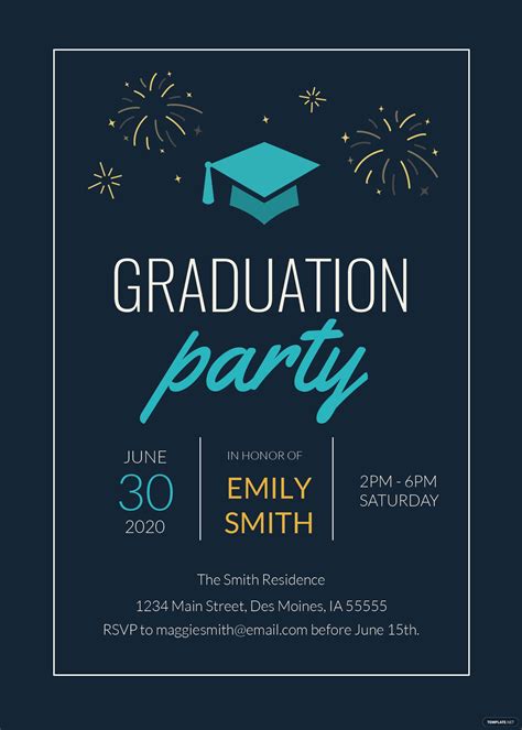 College Graduation Invitation Template In Adobe Photoshop Illustrator