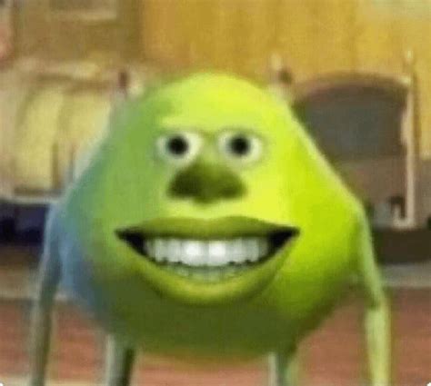 Cursed Version Of Mike Wazowski Stunned Face Expression Memes