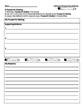 Set A Purpose For Reading Text Evidence Graphic Organizer Graphic