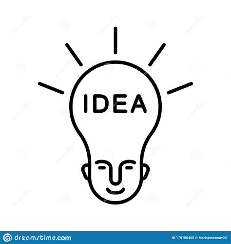 New Business Idea Concept Linear Icon Of Human Head In Shape Of Light