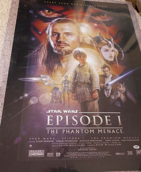 Star Wars Episode 1 Phantom Menace Poster Signed By Darth Maul Ray Park