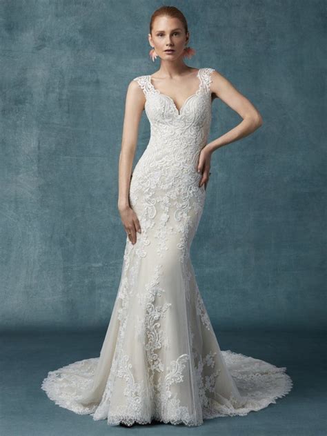 BRECKLYN This Romantic Sheath Wedding Dress Features Soft Lace