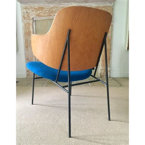 Penguin shell chair | k. Ib Kofod Larsen "Penguin" Chair in Blue | Chairish