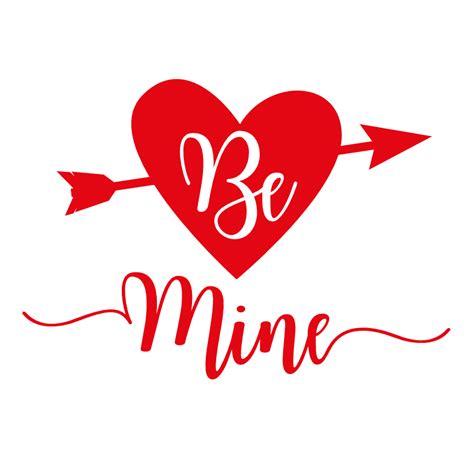 Be Mine Heart With Arrow Valentines Day Free Svg File Svg Heart