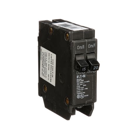 Eaton Type Br 15 Amp20 Amp 2 Pole Tandem Circuit Breaker In The