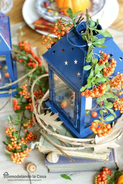 Diy Wooden Leaf Placemats And A Blue And Orange Tablescape
