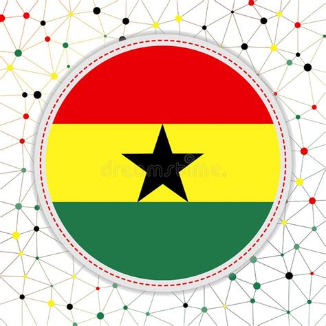 The Flag Of Ghana In The Form Of A Circle Stock Vector Illustration