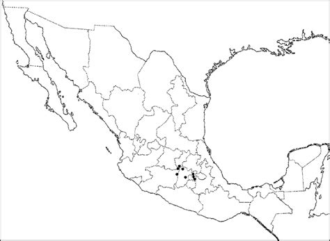 Mapa De La República Mexicana En El Cual Se Señalan Las Localidades