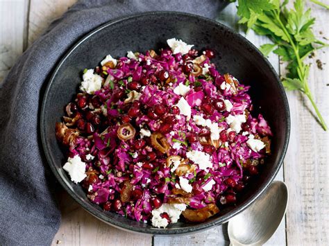 Red Cabbage Pomegranate Salad With Feta Recipe Eat Smarter Usa