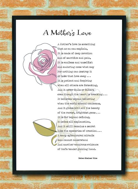 mother s day poem a mother s love by helen steiner rice t for mother mom poem poetry wall art