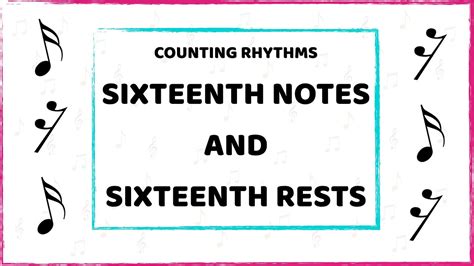 Counting Rhythms Sixteenth Notes And Rests Youtube
