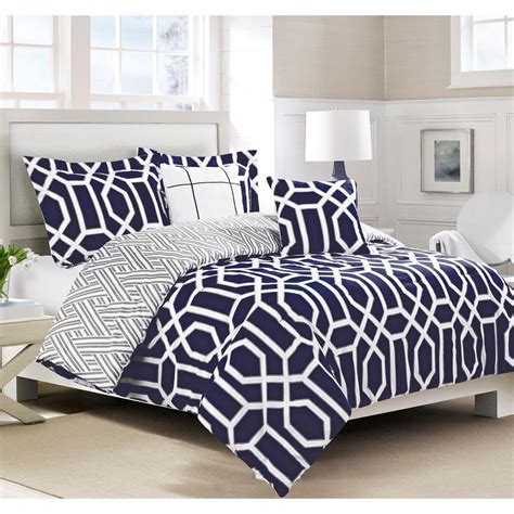 We researched the best comforter sets that'll instantly upgrade your bed with style and comfort. Runa Navy, Gray and White Full and Queen 5-Piece ...