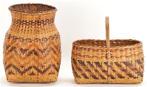 Lot 609 2 Native American Cherokee Rivercane Baskets Case Auctions