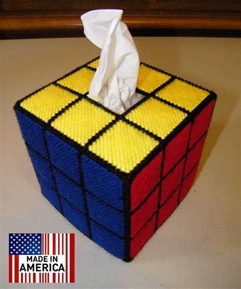 Rubiks Cube Tissue Box Cover Solved Version Rubiks