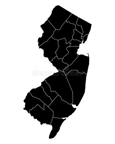 Mapa Administrativo Y Político Del Esquema Del Estado De New Jersey Del