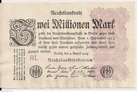 2000000 Mark 1923 Weimar Republic Rentenbank And Reichsbanknoten