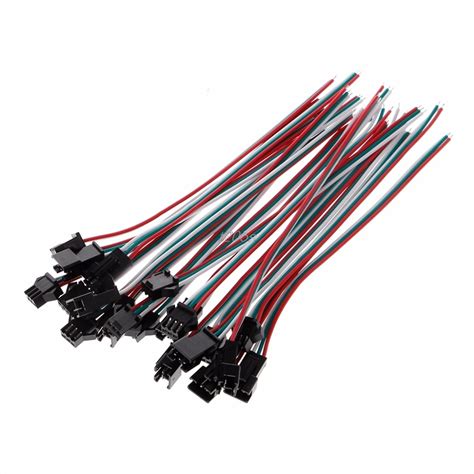 20 Pairs Jst Sm 3 Pin Connectors For Ws2812b Ws2811 Led Strip Female