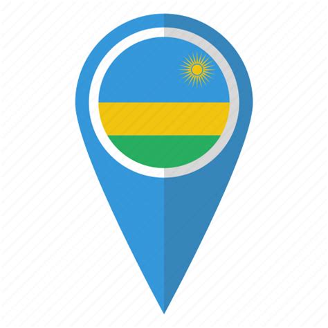 Flag Map Pin Rwanda Icon