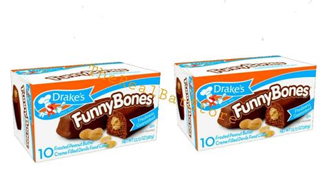 Drakes Funny Bones Frosted Peanut Butter Creme Filled Devils Food
