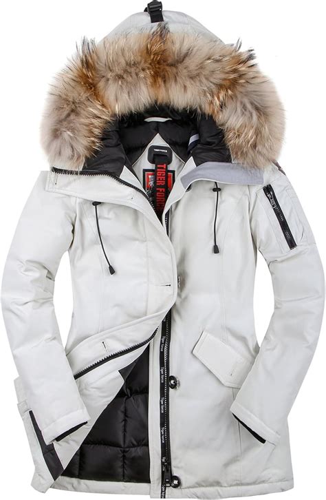 Tiger Force Thickened Parka Women Winter Jacket With Real