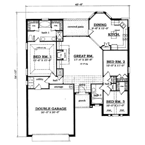 Traditional Style House Plan 3 Beds 2 Baths 1509 Sqft Plan 42 111