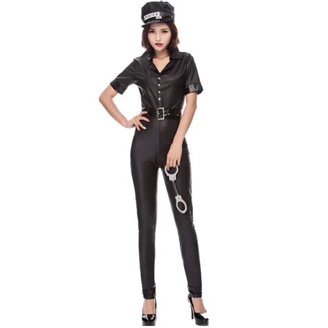 sexy police costume adult women halloween carnival cosplay cop police jumpsuits uniform plus