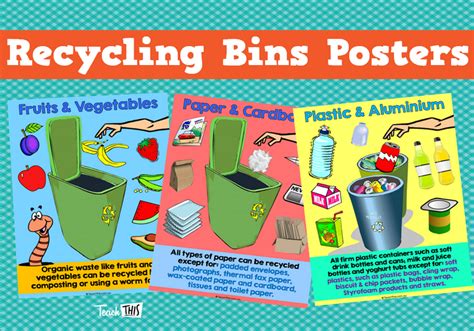 Recycling Bins Posters Teacher Resources And Classroom Games