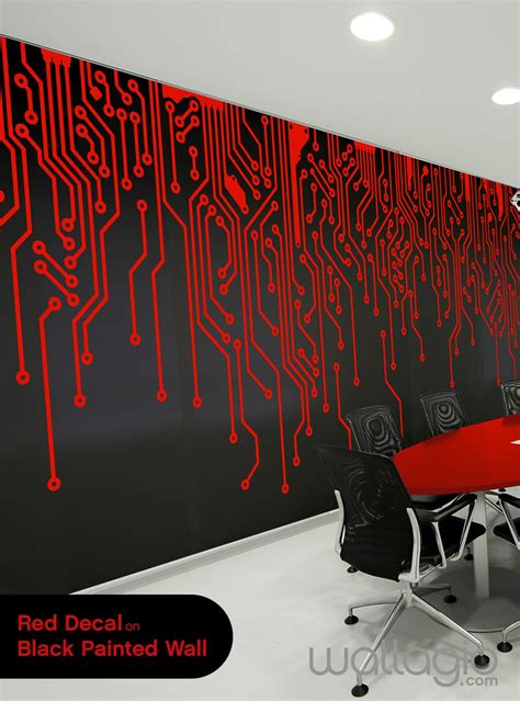 Technology Wall Decal Circuit Board Top Wall Art Science Wall Etsy