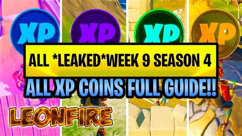 All Week 9 Xp Coins Locations In Fortnite Season 4 Chapter 2 Youtube