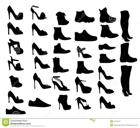 Shoes Silhouette Vector Illustration Eps10 Stock Vector Illustration