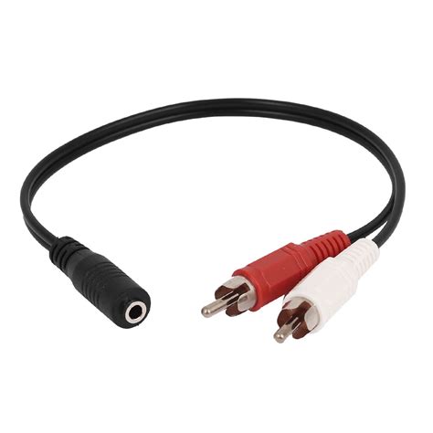 Unique Bargains Mm Female Stereo To RCA Male AV Audio Aux Cable Cord Adapter Walmart Com