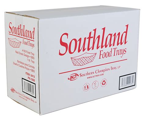 Southern Champion Tray Southland Paperboard Red Check Food Tray
