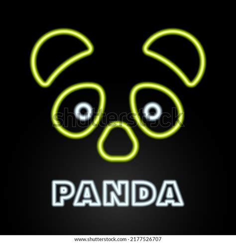 Panda Neon Sign Modern Glowing Banner Stock Vector Royalty Free